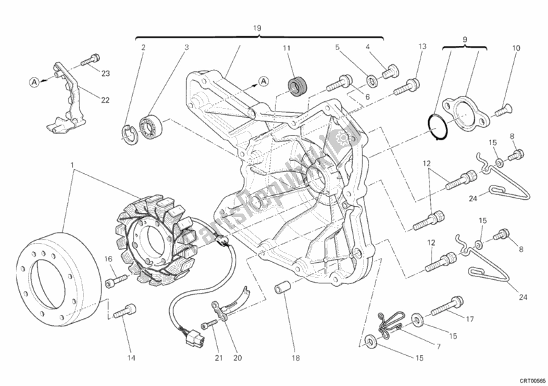 Toutes les pièces pour le Couvercle De Générateur du Ducati Hypermotard 796 USA 2011